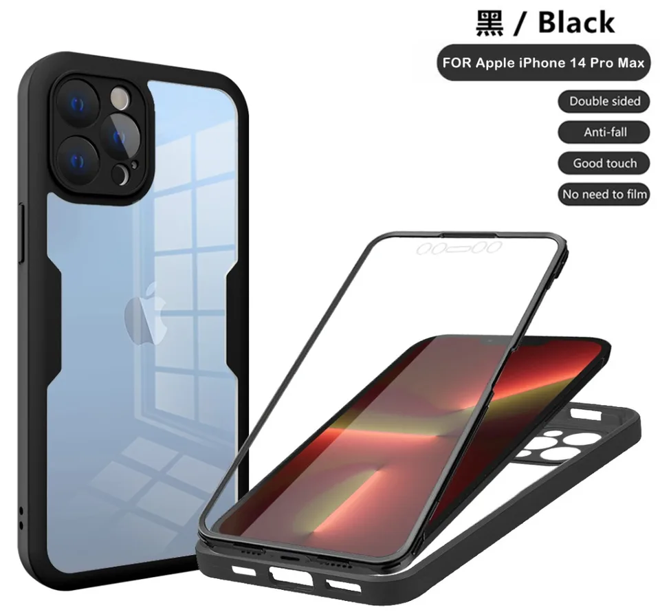 360 Plné krytie kremíka pre iPhone 16 Pro Max 15 13 11 11 12 14 Pro Max x xs SE 7 8 Plus s krytom protivzdušným krytom na obrazovku