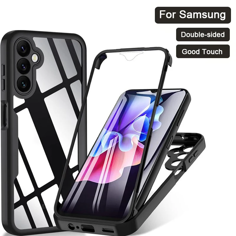 360 Priehľadný puzdro na obrazovku s celkovým telom pre Samsung Galaxy A54 A34 A14 A13 A24 A23 A73 A53 A33 A33 SOCPORPPROUT COPPLUR