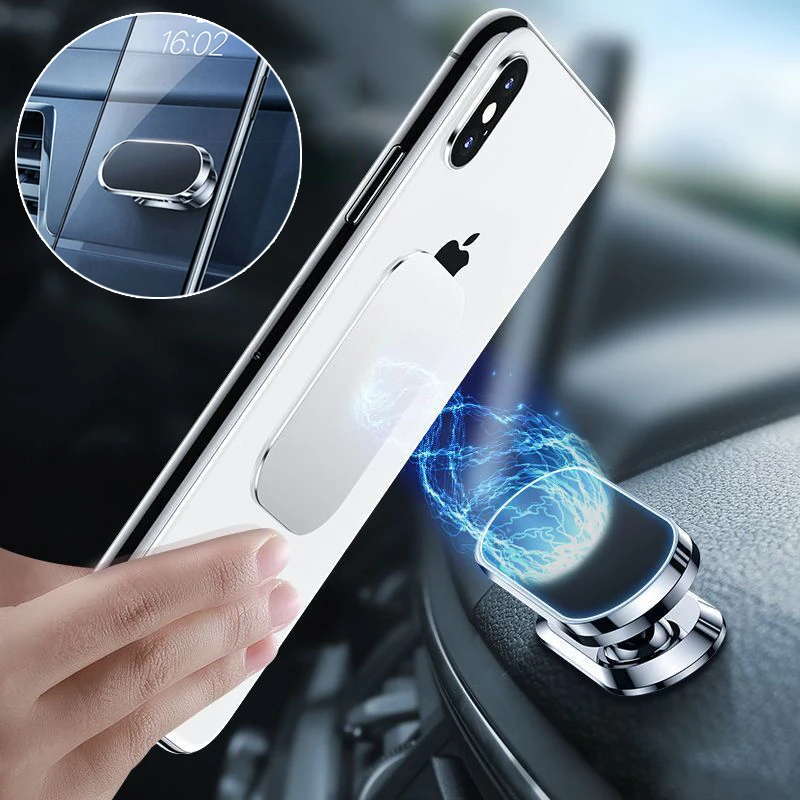 360 stupňov Magnetický držiak na auto držiak Magnet smartphone Všetky mobilné telefóny stojan GPS Podpora pre iPhone Xiaomi Huawei Samsung