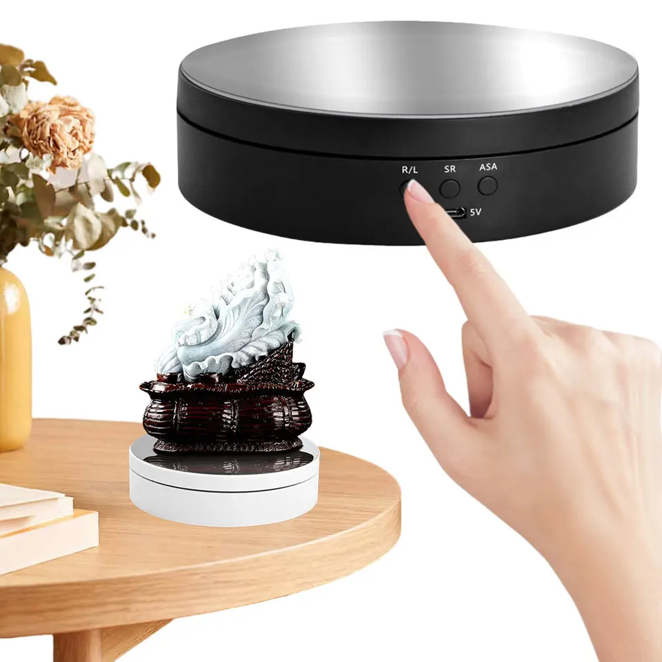 360 stupňov rotujúci displej stojan 3 Speed ​​Photography O Rotujúci podnos pre fotografovanie produktov šperky hodinky 3D modely