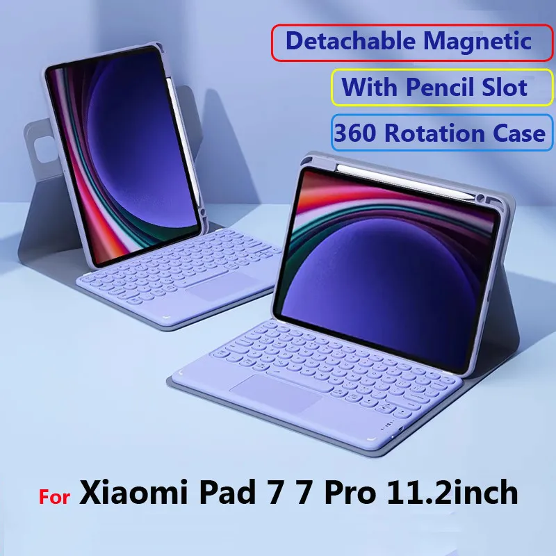 360-stupňový otáčajúci puzdro pre Xiaomi Pad 7 7 Pro 11.2inch Mi Pad 6 6 Pro 11 Mipad 5 5Pro 11 Tansparentný magnetický kryt klávesnice