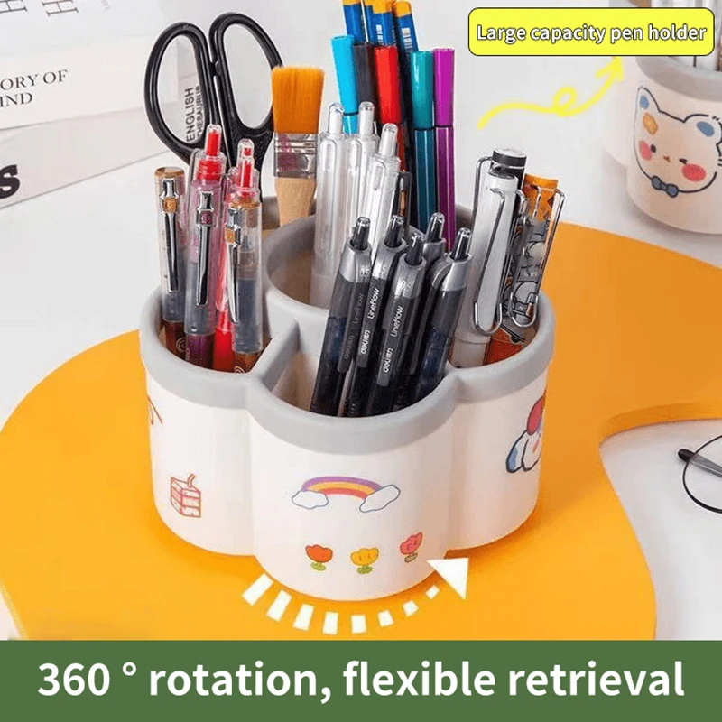 360 ° držiak na rotujúce držiak pera veľká kapacita roztomilá ceruzka Storage Box Organer