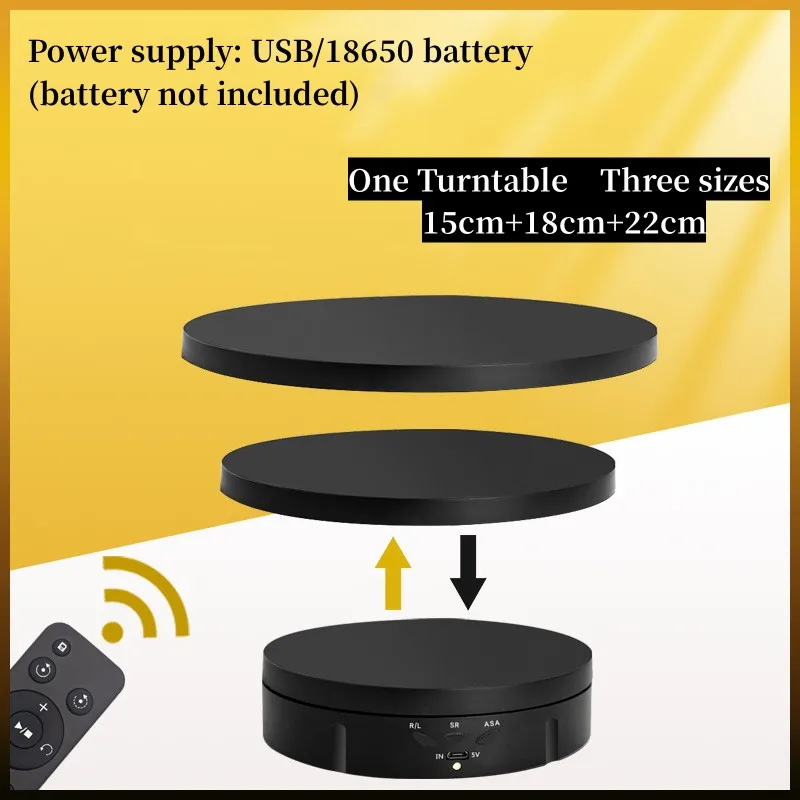 360 ° Elektrické otáčanie vizualizátora Turnbable 3 Speeds Regulácia USB nabíjanie stojan na zobrazenie šperkov na zobrazenie videa Shooting Prop