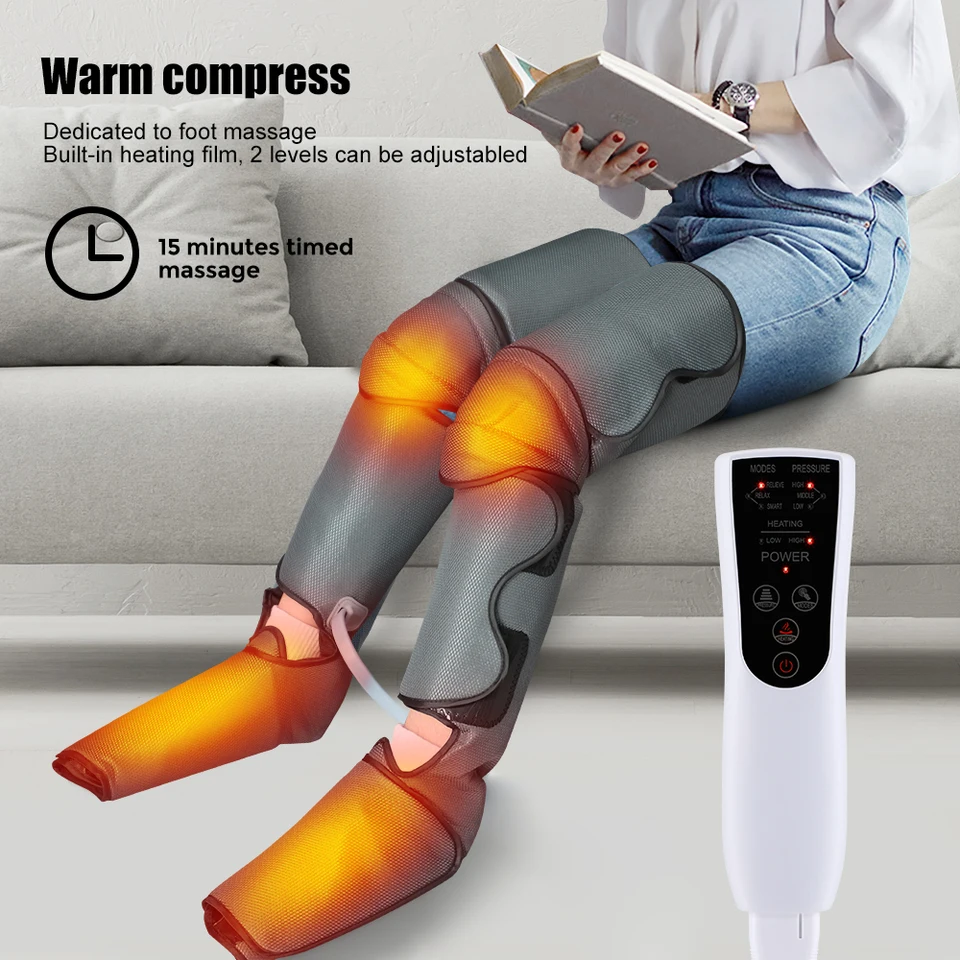 360 ° Massager tlaku vzduchu na nohy Podporuje krv Krvnú krv Masáž lýtkovej masáž shiatsu relaxácia zmierňuje únavovú lymfatickú drenáž