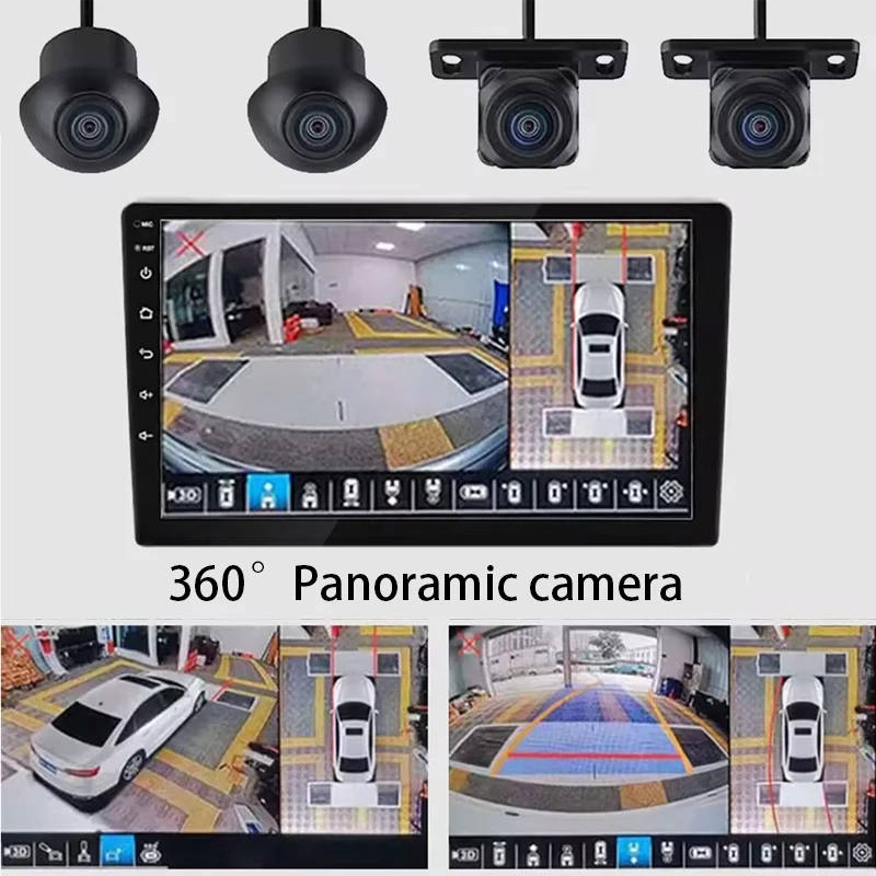 360 ° Panoramatická kamera AHD1080p HD Zadná / predná / doľava / vpravo 360 Panoramatické príslušenstvo pre auto Android Radio Multimedia