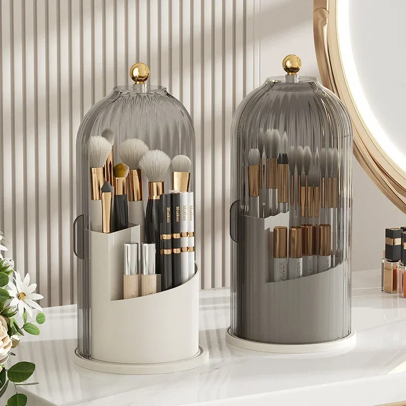 360 ° Rotačný kozmetický organizátor Make -up Držiteľ kefy Organizátor s make -upom organizátorom na make -up organizátora Lipstick Držiteľ ceruzky na obočie