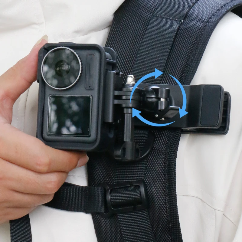 360 ° rotácia Magnetický batohový sponkový spona pre držiak pre GoPro Hero 13 12 11 10 9 8 7 6 5 4 3 Insta360 DJI Akčné doplnky kamery