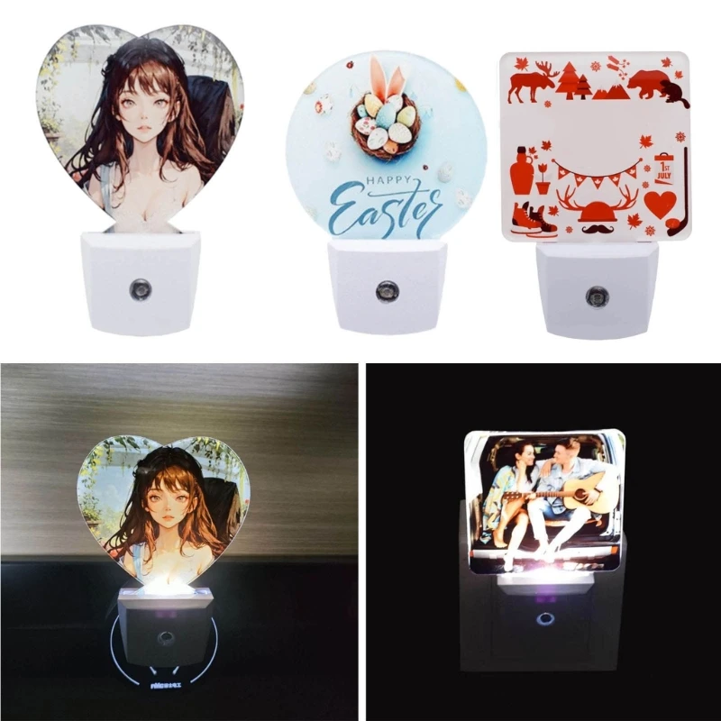 367A Nová kreatívna vianočná dekorácia akrylová LED svetlo lampa sublimácia LED LEGE ORNAMENT