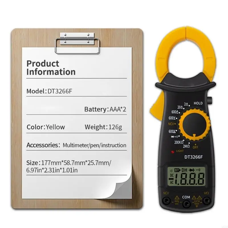 367D DT-3266F Digital Amper Clamper Multimeter AC/pre DC napätie a preťaženie diódovaného pre preťaženie NCV pre ochranu Lightwei