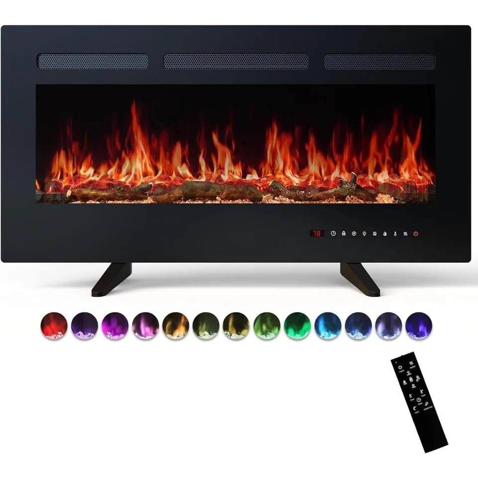 36ELECTICKÁ KRAKOVÁ STENA NAPLATNaná alebo zapustená vložka, 1500 W/750 W voľne stojaci ohrievač krbov s diaľkovým ovládaním, 13ADJUSTABLE