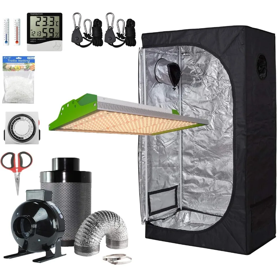 36'''Grow Stan Complete Kit ， Nové technologické LED Grow Light 100W Inline Filter Filter Kit pre súprava systému Hydroponic Gorging System ， Grow Stan