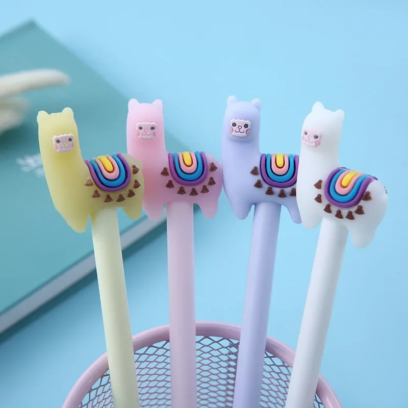 36ks Kórejské kancelárske potreby ZF2168 Cute Big Eye Alpaca Rollerball Pen Creative Signature Pen Pre študentov základných škôl