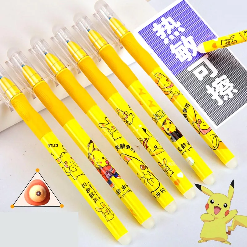 36ks/veľa kreatívneho pokémona Vymazateľné gélové pero roztomilé 0,5 mm čierne/modré atramentové neutrálne perá propagácia