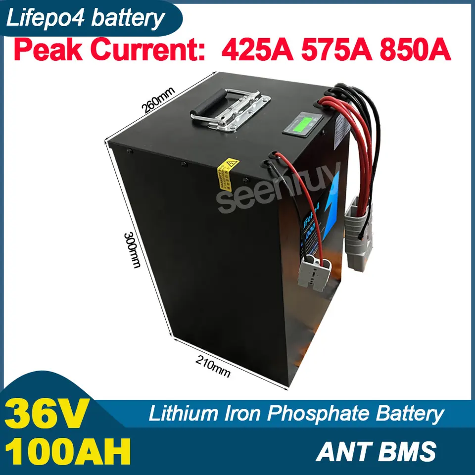 36V 100AH ​​LIFEPO4 s 230A 340A BMS LITHIME ŽELEZNÁ BATÁRNA BATKANA PERCES PRE ELEKTRICKÝ MOTOROVÝ SKÚŠACÍ SKOLÍK AKO SKÚŠOBNÍCTVO