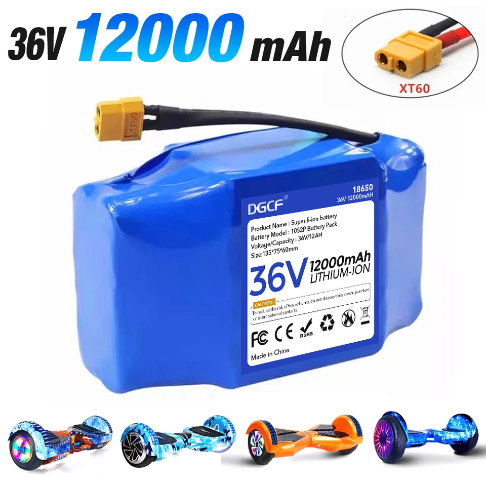36V Nabíjateľná li-iónová batéria 12000 mAh 12Ah lítium-iónová bunka pre elektrický samoobsvalitný skúter Uncycle