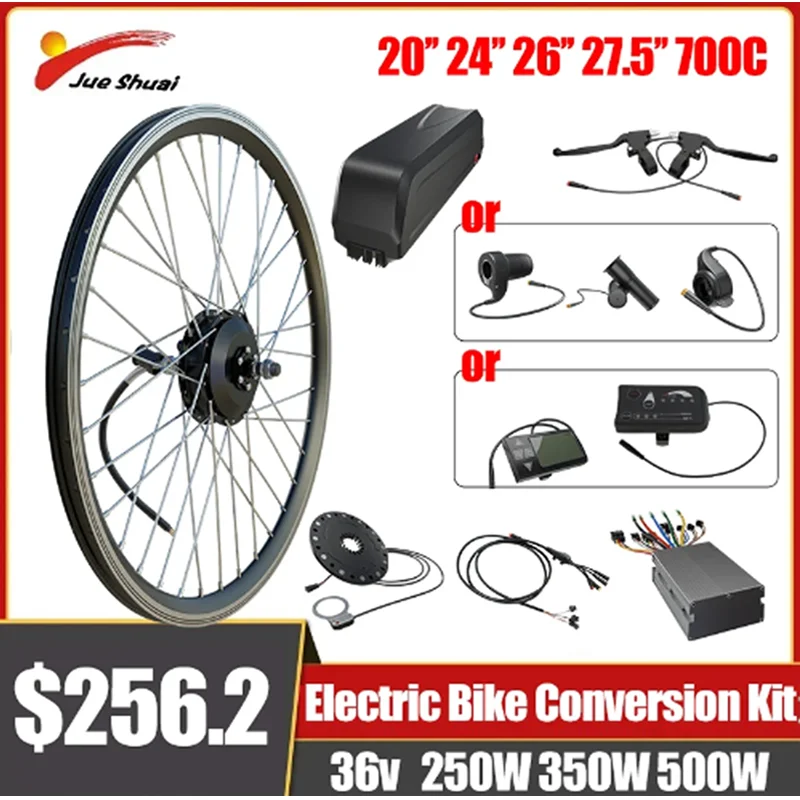 36V súprava na konverziu elektrických bicyklov s batériou 250 W 350W 500W Výkonný náboj 20 '' 24 '' 26 '' 700c koleso konverzná súprava kolesa