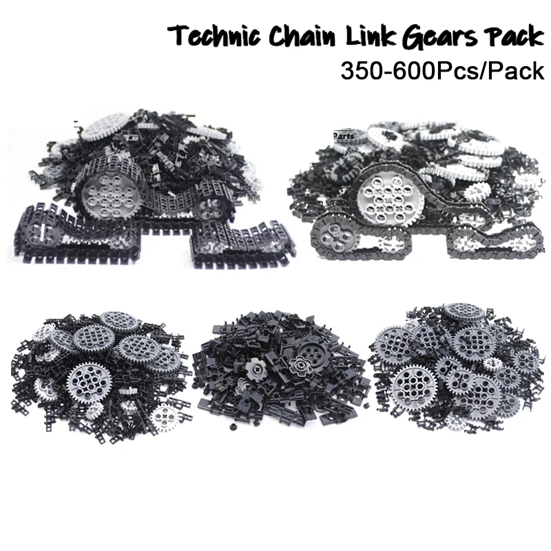 372-634pcs/Lot Technický reťazec prevodoviek Gumber Závretie MOC Blokovanie tehál náhradné diely Objemová súprava pre hračky pre domácich majstrov tank
