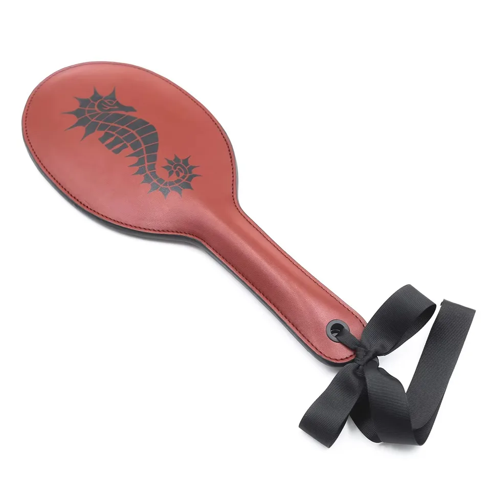 38,5 cm PU kožené jazdecké jazdecké koňské koňa Whip, morský vytlačený vzor pre jazdecké pádlo