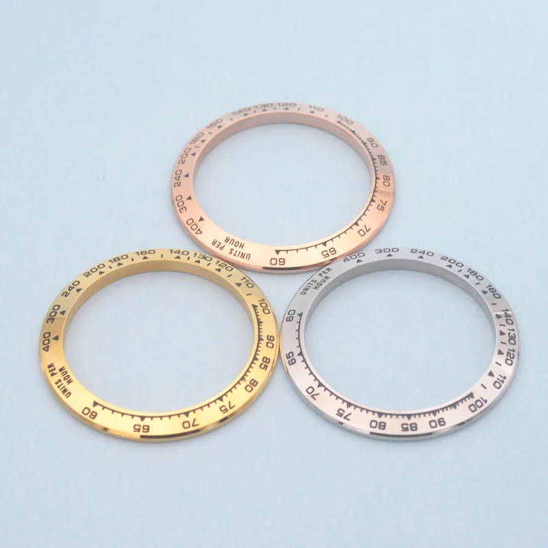 38,5 mm z nehrdzavejúcej ocele Striebro/zlato vložka Fit Fit Daytona 116508 116503 Pasa hodiniek Vesmír Čermá Men.