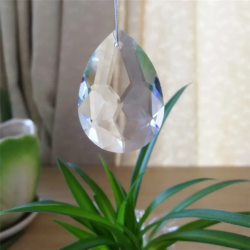 38 mm 1 kus skla Bauhinia Prism Pendant Transparentná farba feng shui krištáľové prívesky pre lustre