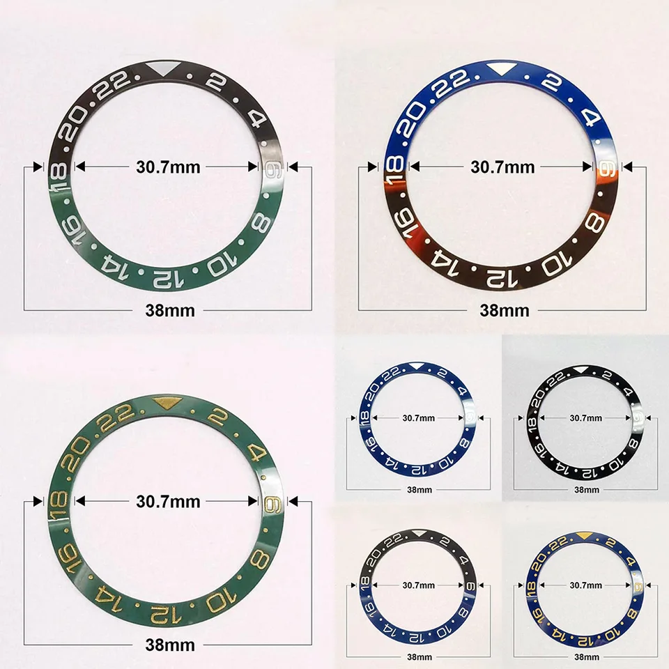 38 mm GMT keramický rám vložky vložky vložky vložky s prsteňom NH36 NH35 Pohybové hodinky