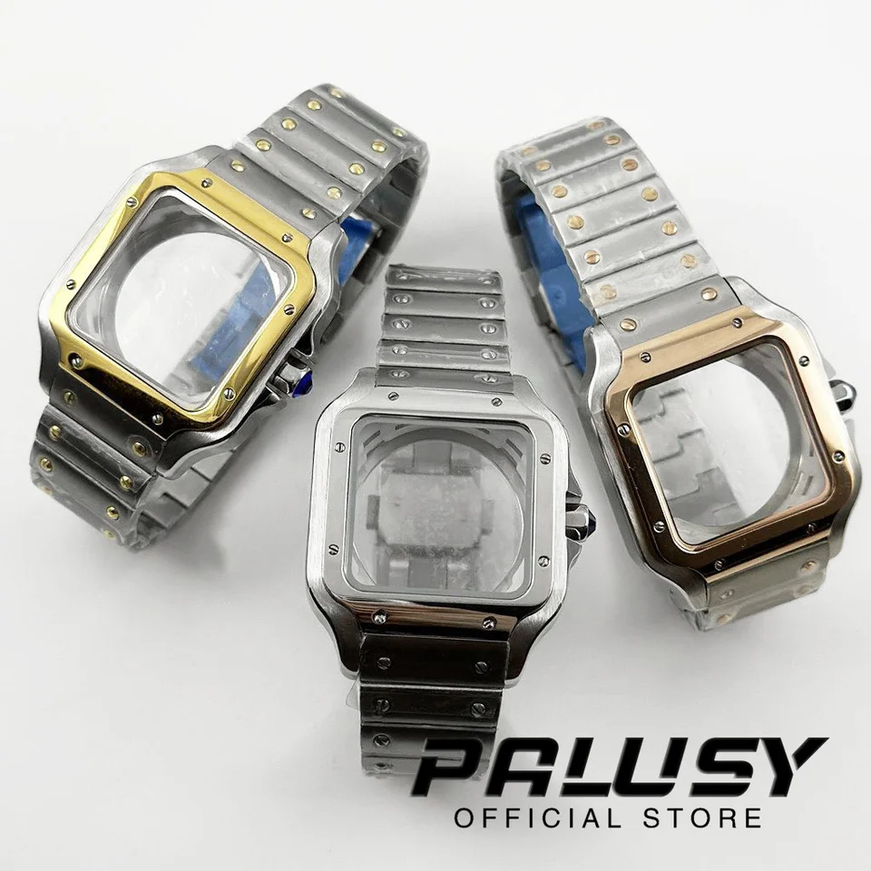 38 mm štvorcové hodinky puzdro 38 mm NH35 4R35 Sada puzdier 316L oceľových hodiniek Oprava a modifikačné diely pre Automatické pohyby NH36 4R36