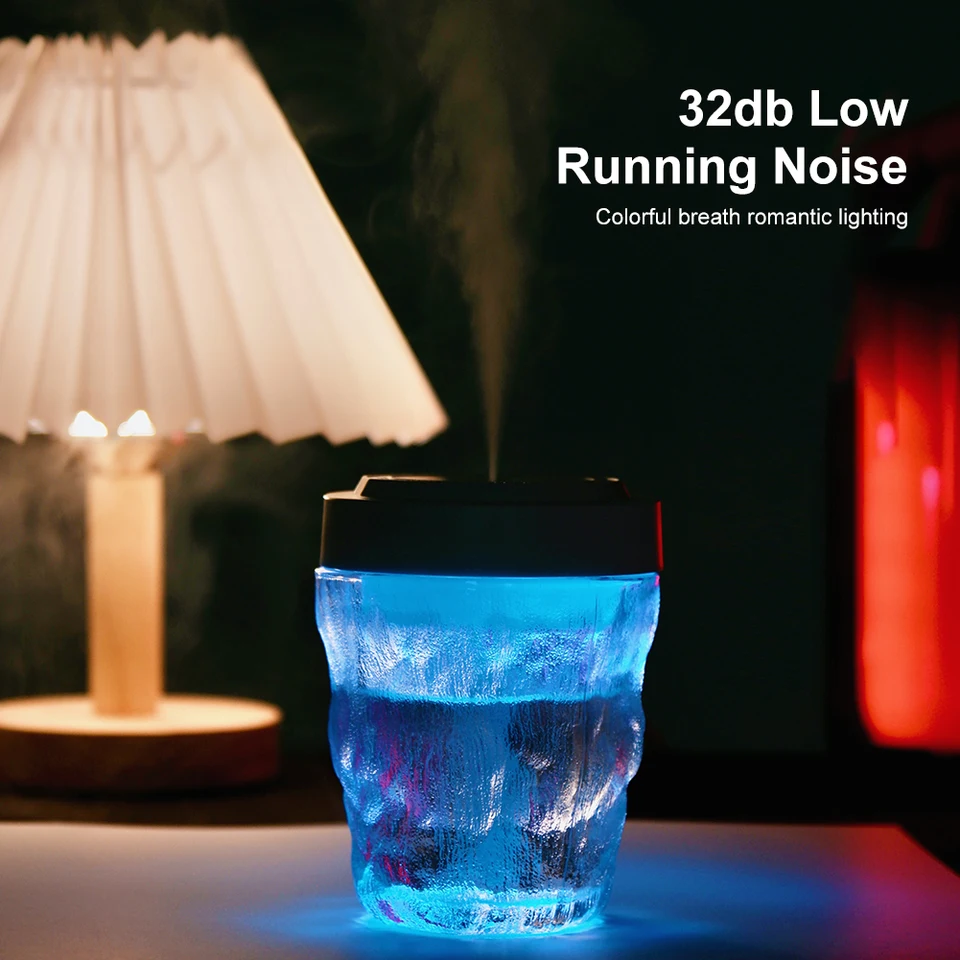 380 ml zvlhčovača vozidla Vzduchový čistič s nízkym šumom zvlhčovač vzduchu s atmosférou svetlo USB Power Aroma Difuser pre kanceláriu spálne