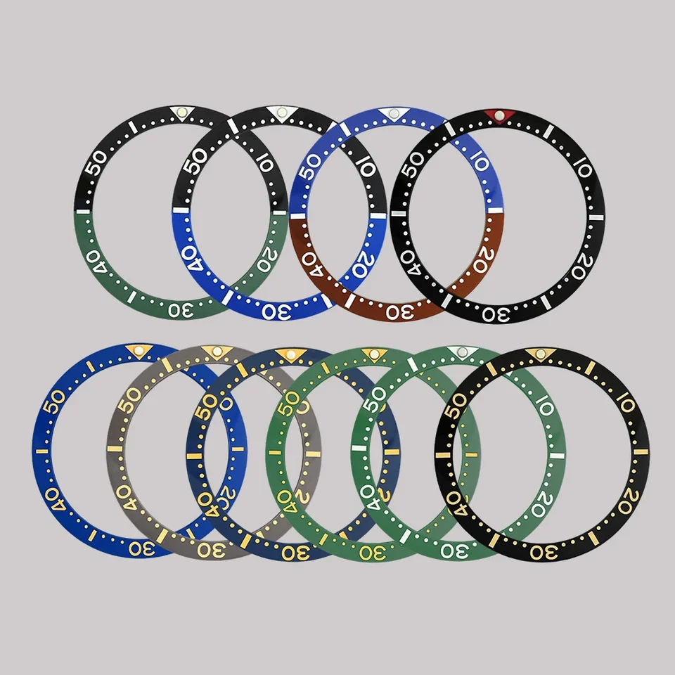 38mmx31,5 mm plochý keramický rám vložku SRPD Ring Fit Fit for seiko skx007 skx009 srpd hodinkový puzdro Keramické diery vložky vložka