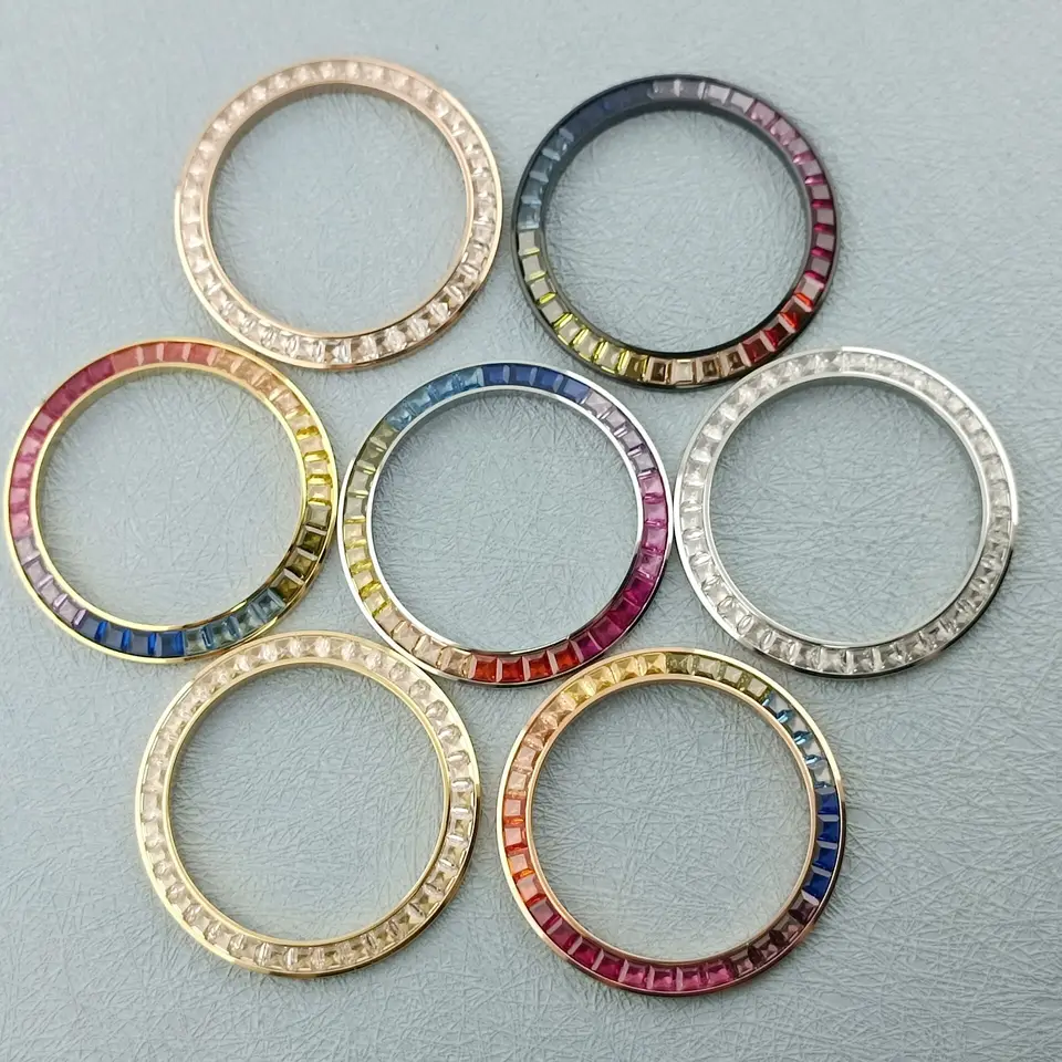 39,3*30,8 mm zlaté čierne ružové zlato a strieborný prsteň Dúha Diamond White Diamond Watch Watch Branch Doplnky