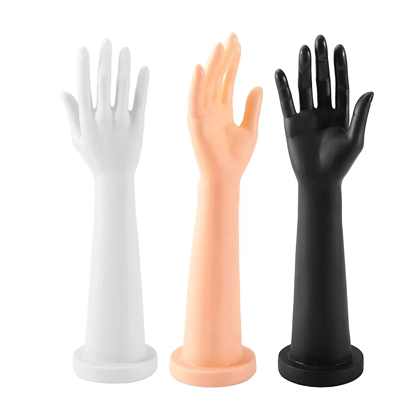 39 cm PVC plastová samica s pravou rukou ručný figurín s prstami Otvorená dlhá ruka modelu s rukavicami Arms Derming Rukavice zobrazujú rekvizity