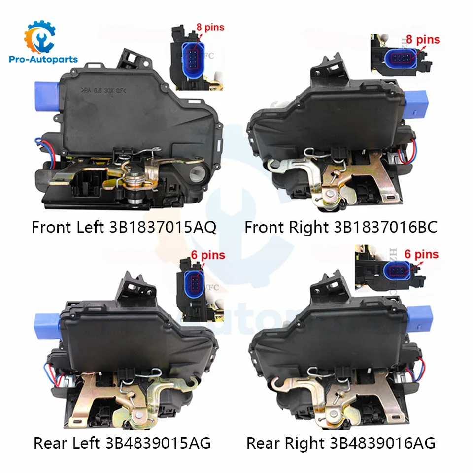 3B1837016BC Akčný ovládač zámku dverí pre VW Passat Polo T5 CADDY SKODA FABIA Superb SEDADLA IBIZA CORTOBA 2002-2015 3B1837015AQ
