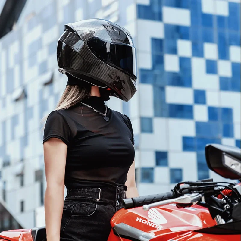 3C Certifikácia uhlíkových vlákien Plná tvár prilba mužský motocykel lokomotíva Lokomotíva bezpečnostná prilba Bluetooth Headset Capacetes Casco