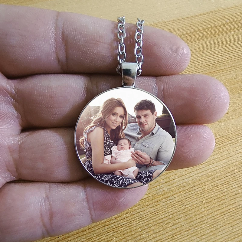 3cm Personalizovaný fotografický prívesok Prispôsobený náhrdelník pre vaše detské fotografické darčeky pre rodinu od mamy a otca
