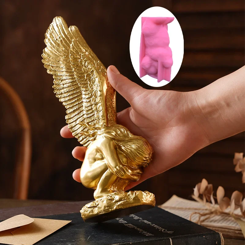 3d 17cm anjelské vykúpenie socha epoxidová živici silikónová forma krídla