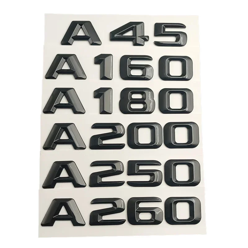 3D ABS Black Car Letters for Mercedes A45 AMG A160 A180 A250 A260 A200 A220 W176 W177 Logo STRACKERS EMBLEM TRUNGE ADPOURKORY