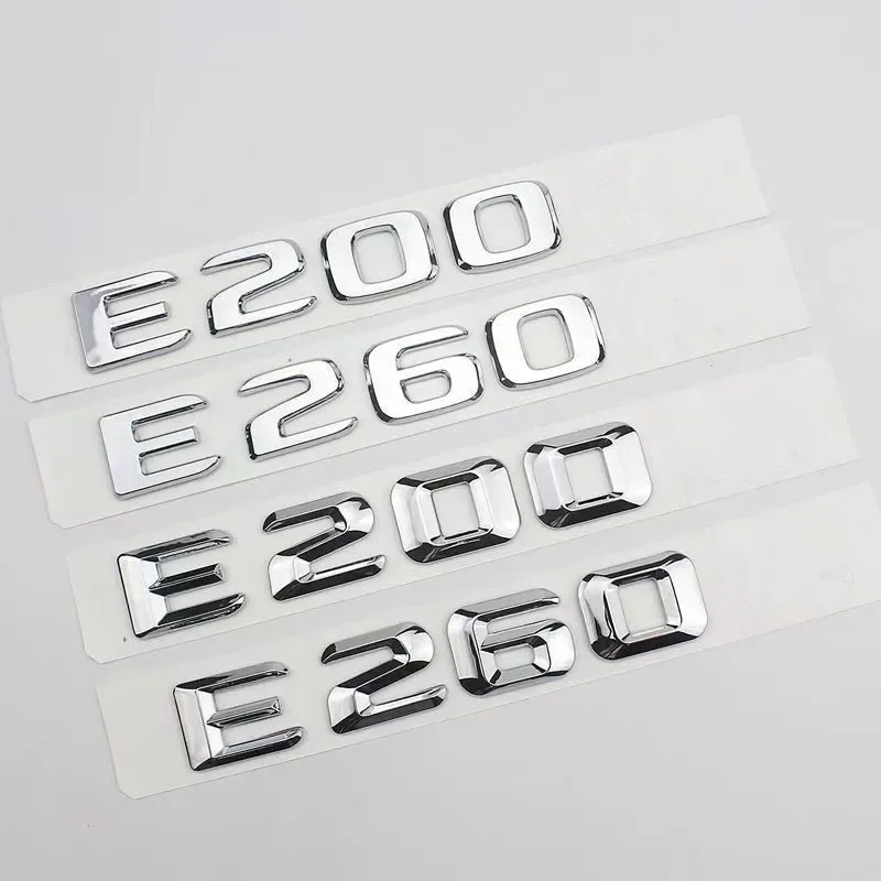 3D ABS Chrome CAR Auto Zadný kmeň odznak odznaku Nálepka Nálepka Emblem E200 E260 E300 E320 Logo pre Mercedes E 200 260 300 320 W212 W213 W211