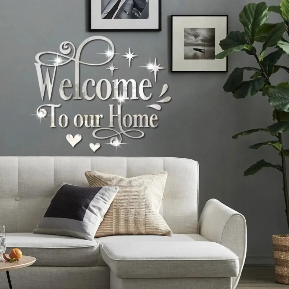 3D anglická abecedová zrkadlová nálepka DIY Letter Design 3D Písmená Znaky nálepky Self-pasívne umenia nástenná maľba akrylové zrkadlové nástenné nálepka