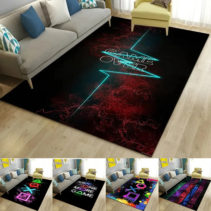 3D Cartoon Gamer Game Controller Area kobercový koberec pre koberec pre obývaciu izbu spálňa pohovka rohožky dekorácie
