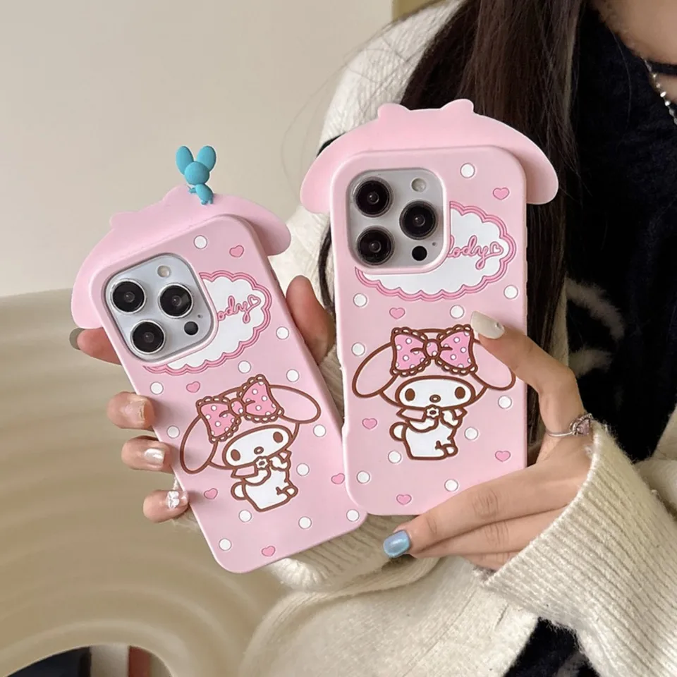 3D Cartoon Sanrio My Melody Pase Pase pre 16 Pro Max 15 14 13 12 11 Pro Max 6 7 8 Plus SE Roztomilý mäkký silikónový kryt