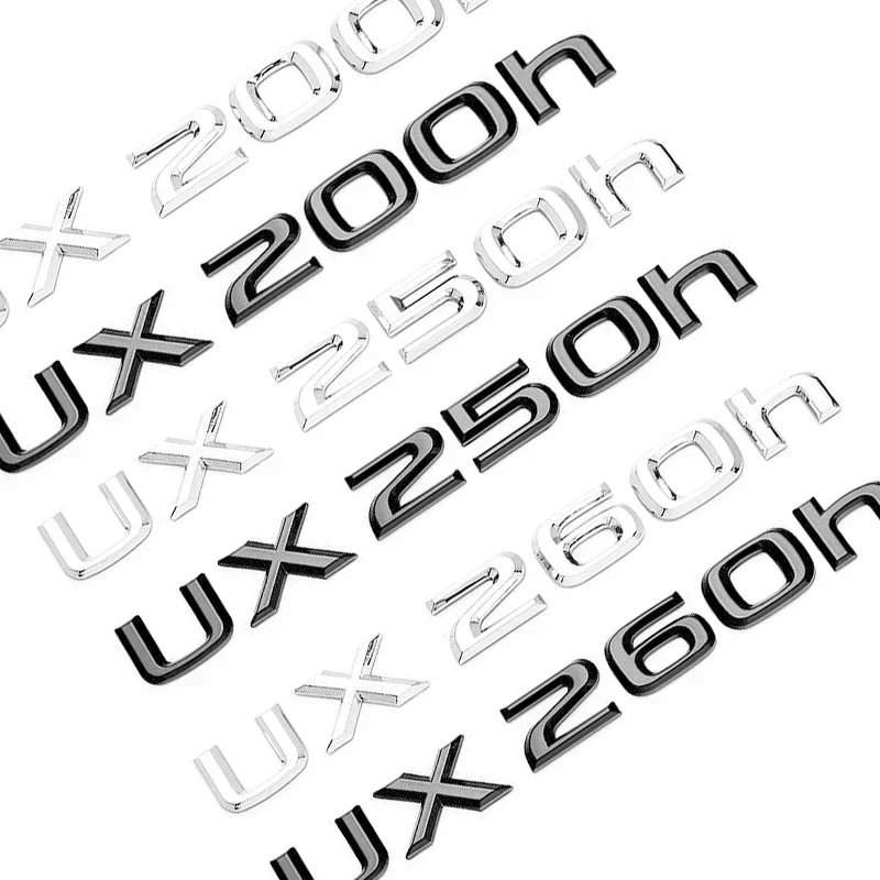 3D Chrome Glossy Black ABS Číslo Číslo UX200H UX250H UX260H Hybridný znak pre nálepku Logo Logo Logo Logo Lexus
