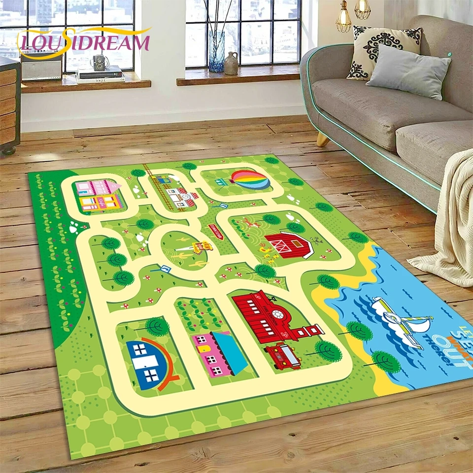 3D diaľnica dráha herňa herne mestská dopravná cesta mapa detského koberca koberca pre obývaciu izbu Domovod