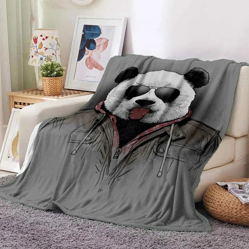 3D Funny panda prikrývka mäkký plyšový flanel Hádza