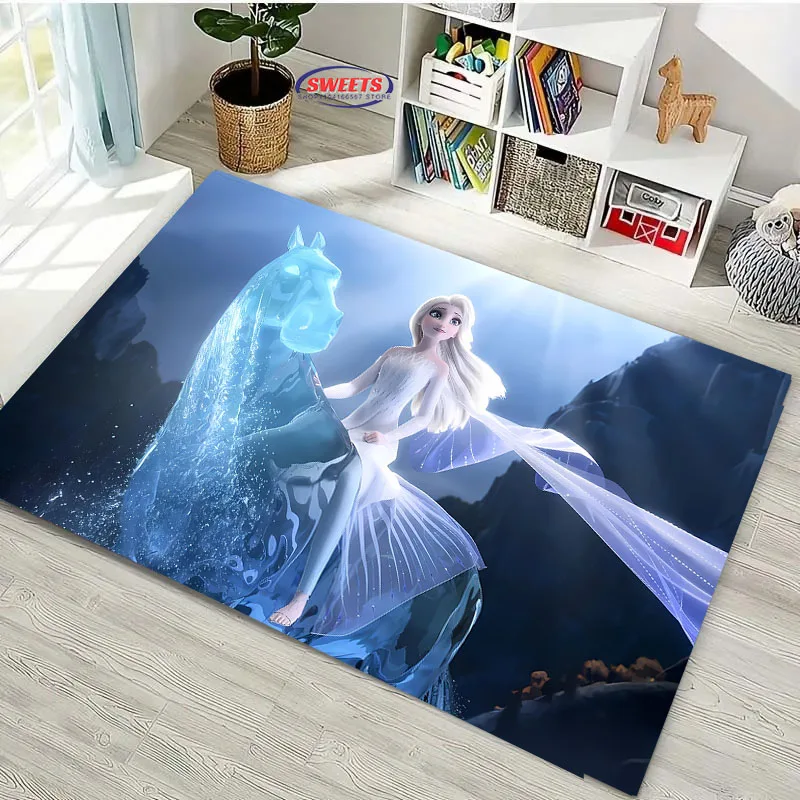 3D HD tlač Disney Frozen Elsa Princezná koberec pre obývaciu izbu Spál