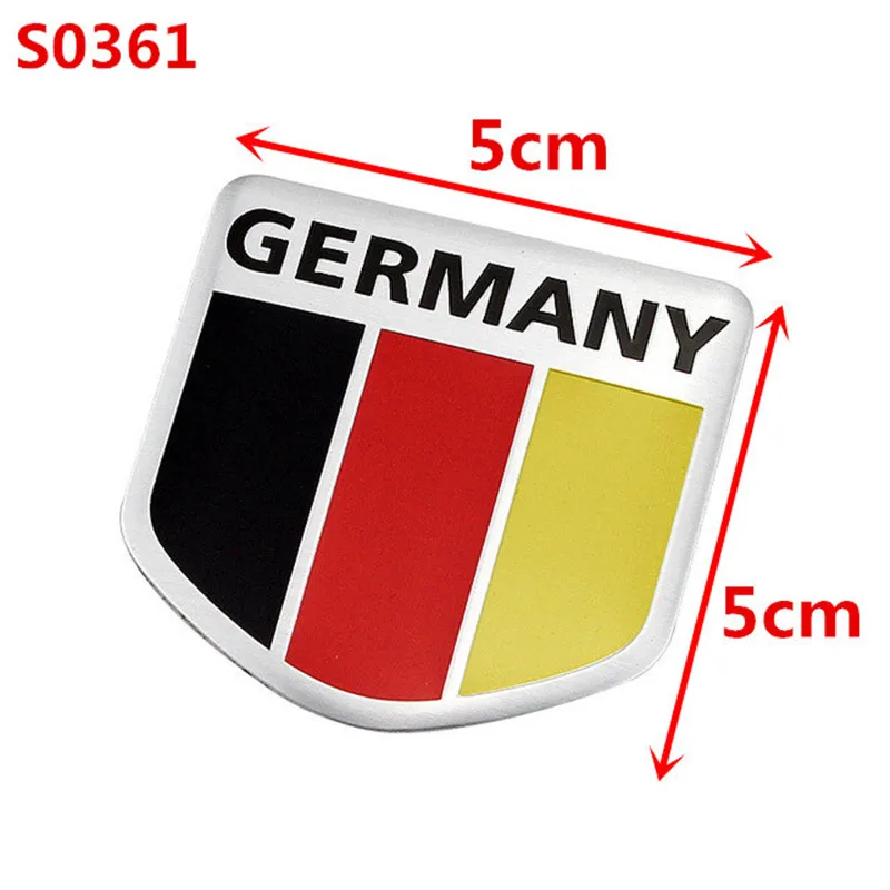 3D hliníkový kovový nálepka Nemecko Národná vlajka Odznak automobilu predná mriežka Grill Sticker Motorcycle Racing Sports Caber Stickers