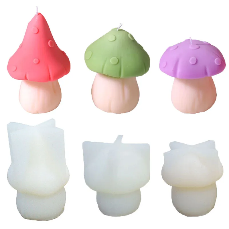 3D hubové sviečky silikónové formy diy ručne vyrábané aromaterapeutické huby sadrová sadra