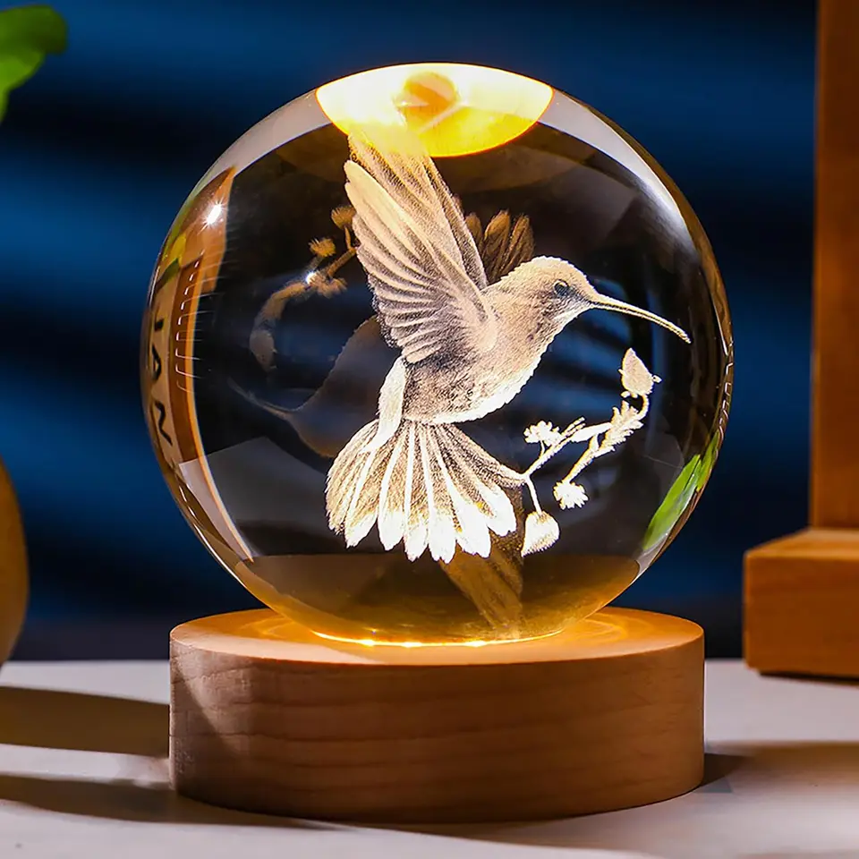 3D Hummingbird Dámska darčeková guľa Dikotivujú sklenené narodeninové darček pre najlepších kamarátov pár suvenírov
