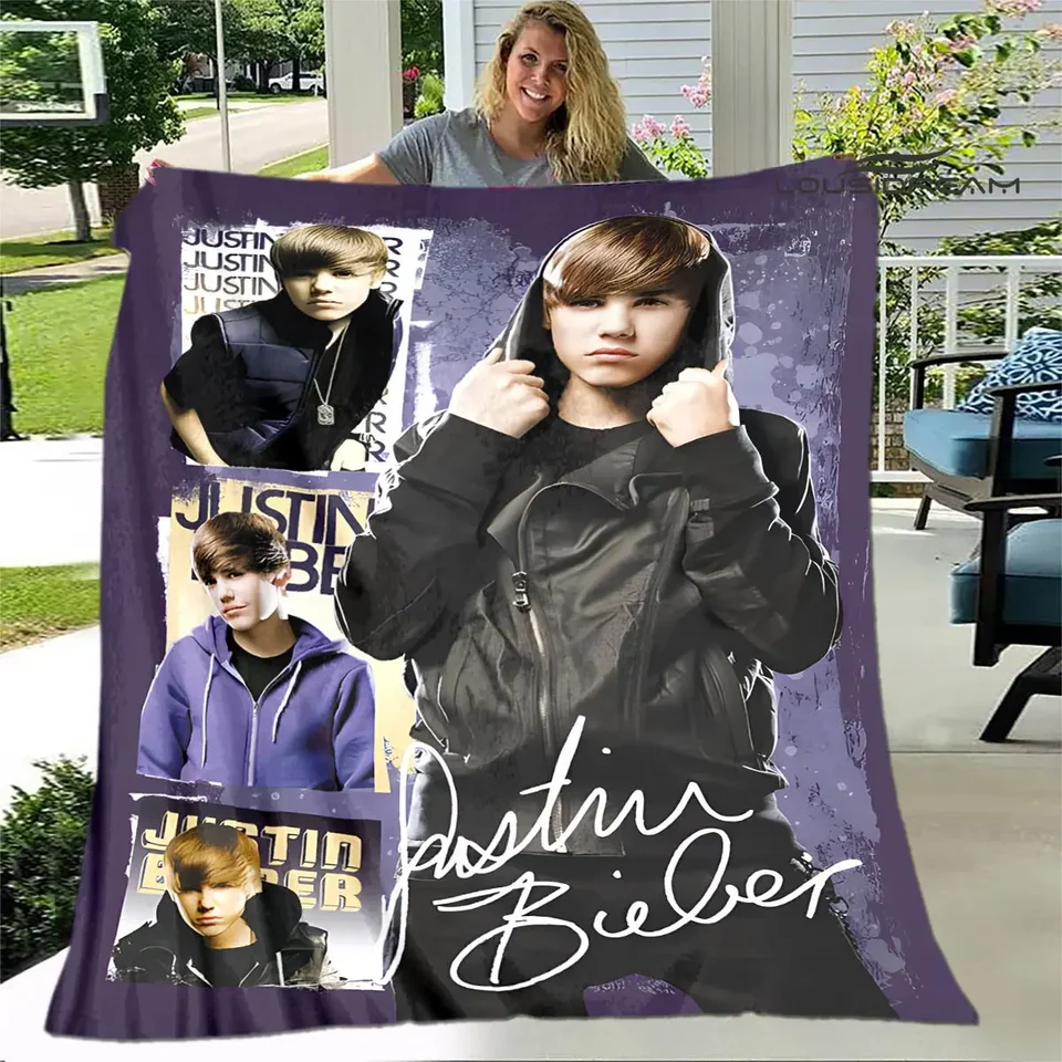3d Justin Bieber tlač prikrývky Detská teplá prikrývka Pikniková prikrývka mäkká a pohodlná prikrývka domáci cestovná prikrývka