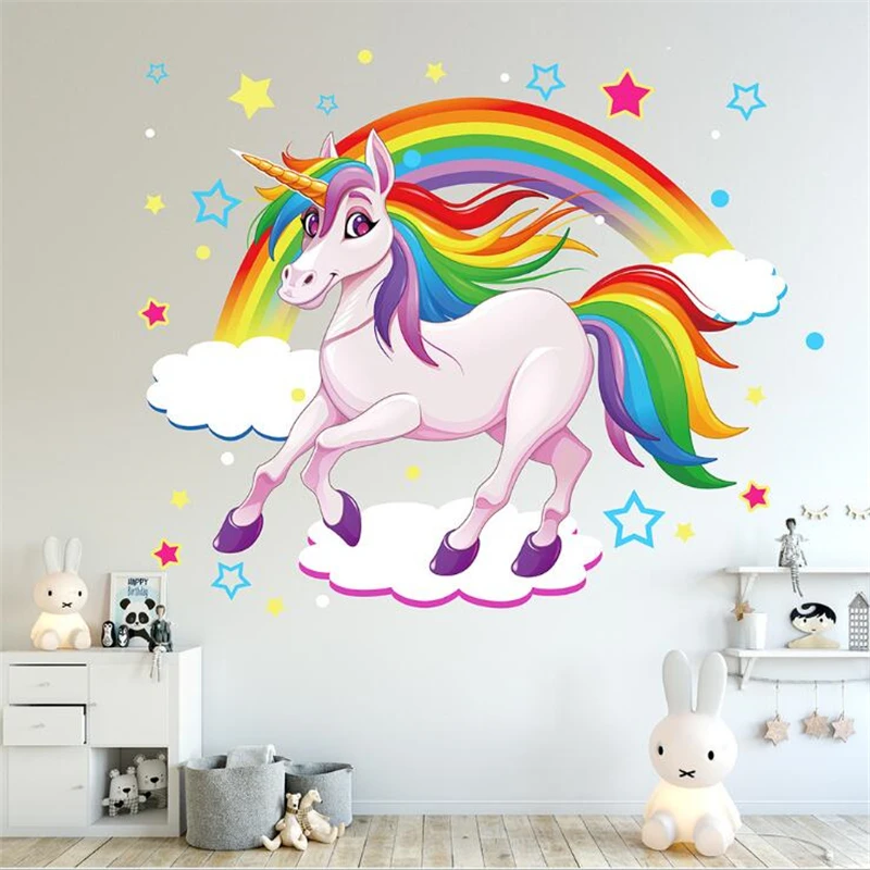 3D karikatúra Unicorn Wall Stutrep