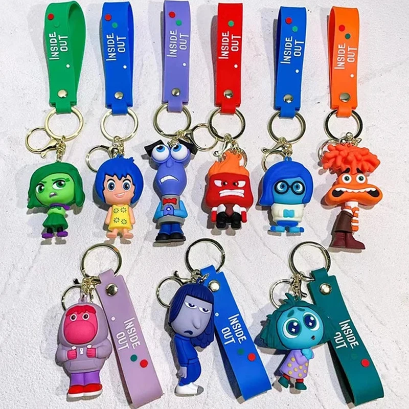 3D karikatúra vo vnútri Out 2 Keychain Pendant Osobnosť tvorivej mäkkej lepidla Dolu Cezhraničný predaj Malý závesný