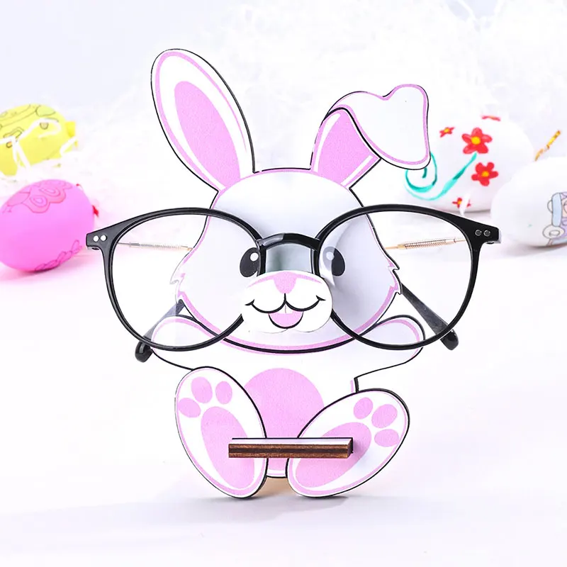 3d kawaii králičie okuliare stojan na karikatúru Karika